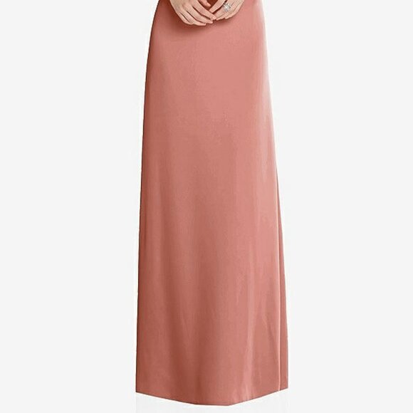 After Six 6855...Draped Twist Halter Low-Back Satin Dress...Desert Rose..Sz 12 - Picture 2 of 7